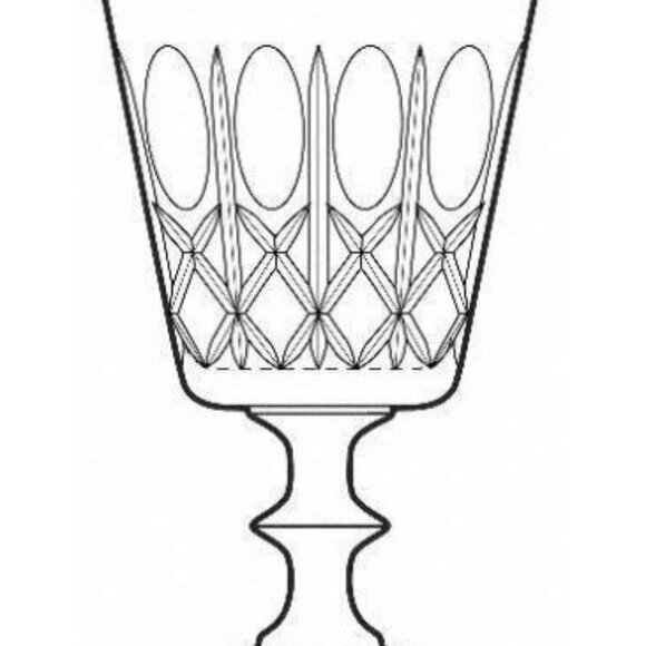 Wine and Sherry Glass Edinburgh Crystal Pattern ED19 Olive and Cross Cut Vintage - Picture 2 of 11